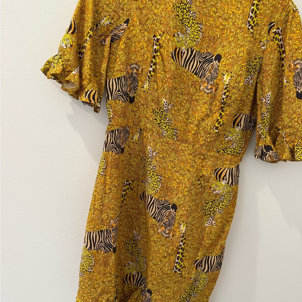 RHODE Yellow Animal Print Dress